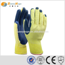 sunnyhope yellow liner blue safety Industrial Latex Rubber Hand Gloves